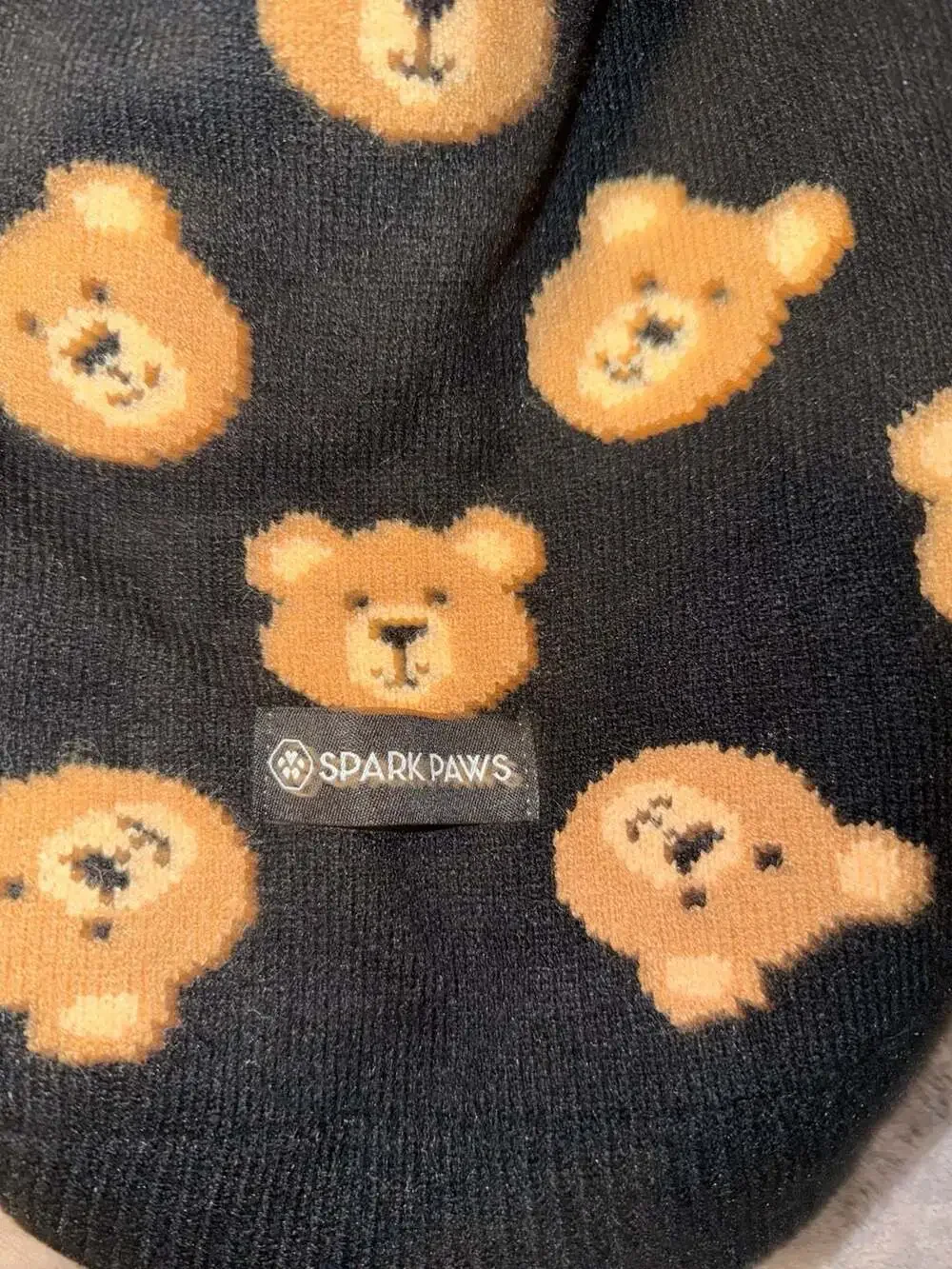 Spark Paws Broken Teddy Bear Knit Dog Sweater Size 2XL Black